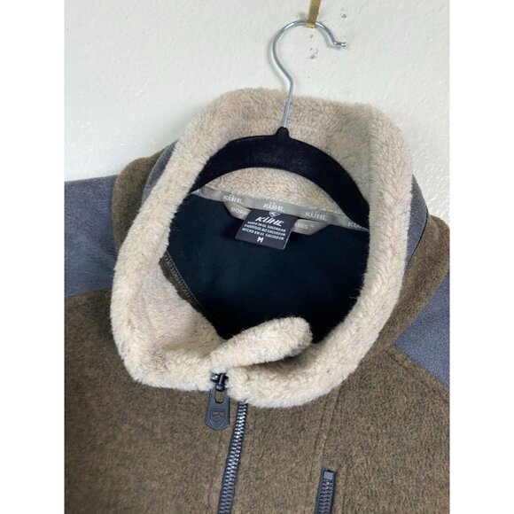 Kuhl Mens Alpenwurx Fleece Full Zip Jacket Size Medium Brown Faux Sherpa Outdoor - Picture 9 of 16